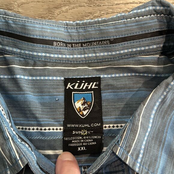 Kuhl Shirt Mens XXL 2Xl Blue Plaid Suncel Uv Protection Hiking Fishing Outdoors - Picture 3 of 6